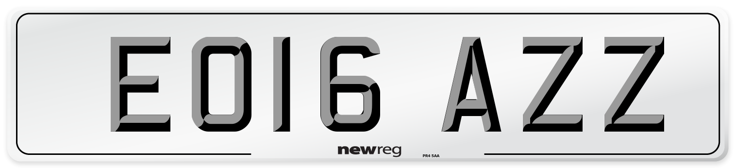EO16 AZZ Number Plate from New Reg